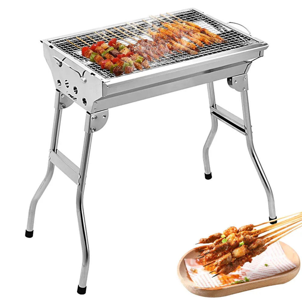 

Portable Barbecue Grill Multi-Function Foldable Charcoal Grill with Storage Basket Charcoal BBQ Grill for Outdoor Camping Picnic