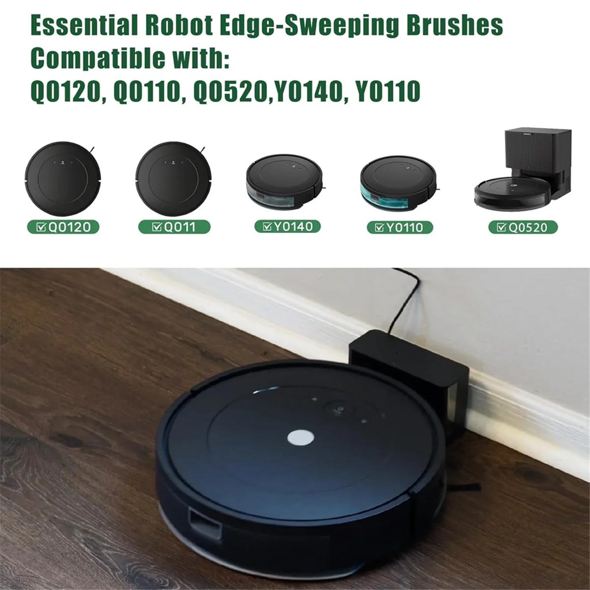 

FZFZ 10 Pack Side Brushes for Combo&Vac Essential Series, Q0120 Y0140 Q0520 Q011 Y0110 Robot Vacuum Cleaner