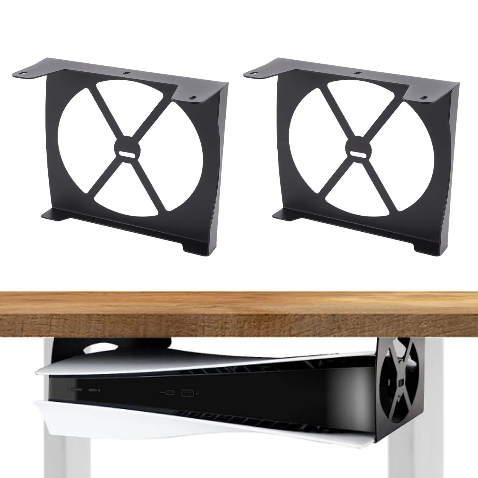 

Крепление для консоли под столом, подходит для тонких консолей, улучшает вентиляцию, металлическая горизонтальная подставка для консоли