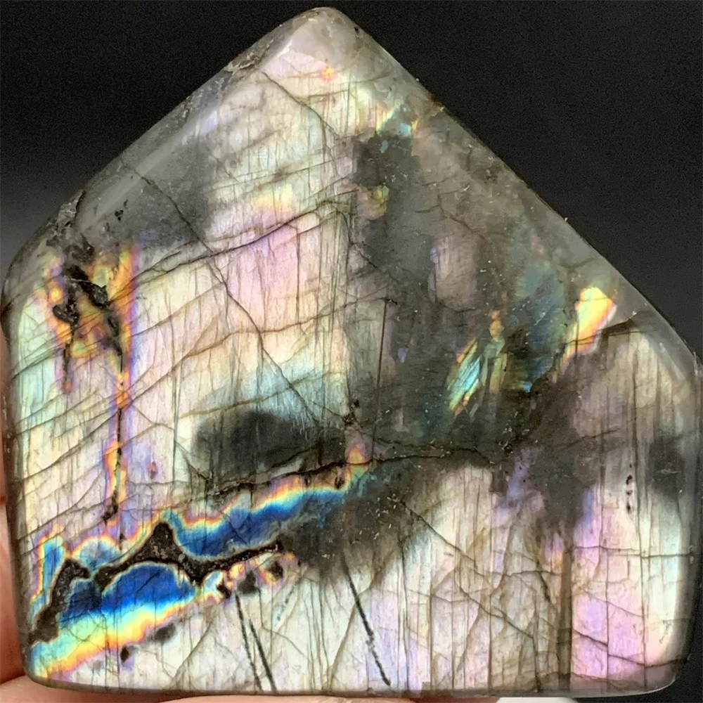Natural Unique Water Pink Light Labradorite Ornament HOT Orange Bright Yellow Green Blue Light Labrador Stone Blocks Purple Bead