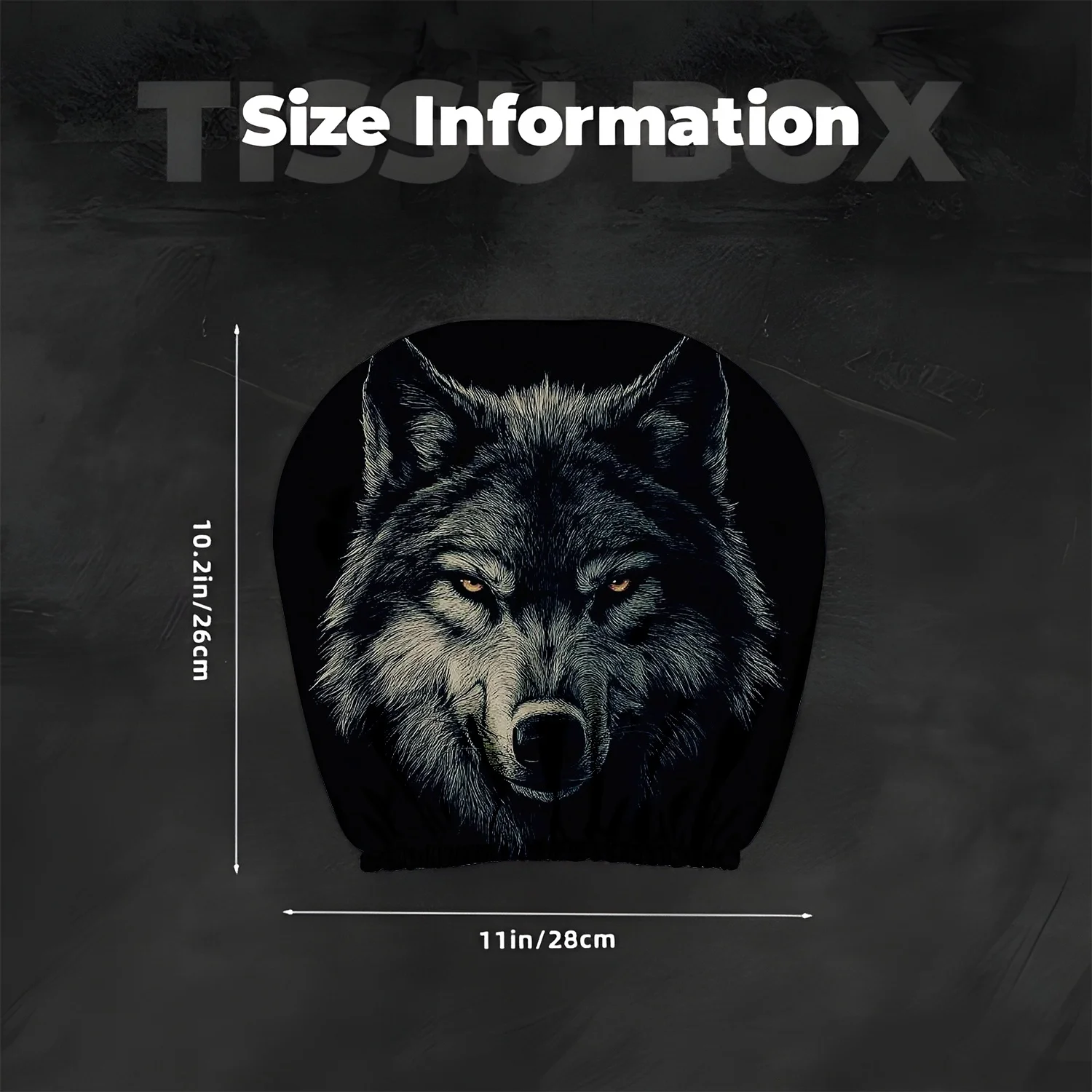 Dark Night Wolf Eye Printed  Headrest Covers, Cool Seat Accessory Protectors Unpadded for Easy Cleaning Suitable for Daily