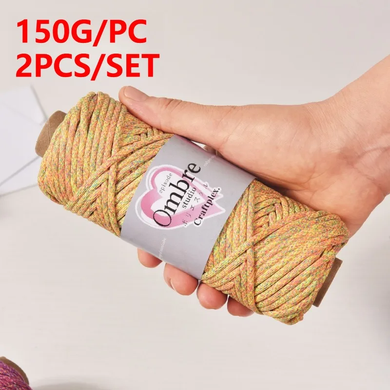 

150G 2PCS 3MM 50M Colorful Polyester Braid Cord Polyester Core Rope for DIY Handmade Keyring Accessory Home Decoration