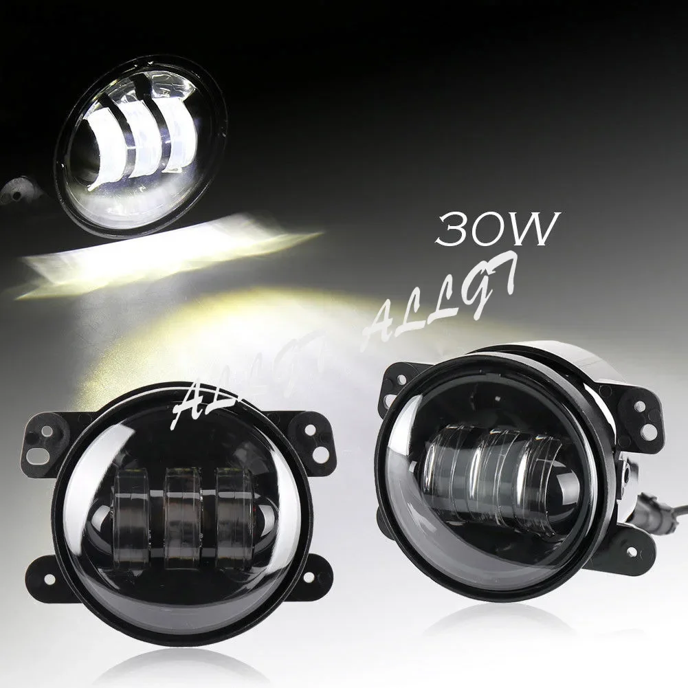 

Pair 4inch 30W LED Fog Lights for Jeep Wrangler Unlimited JK 2007 2008 2009 2010 2011 2012 2013 2014 2015 2016