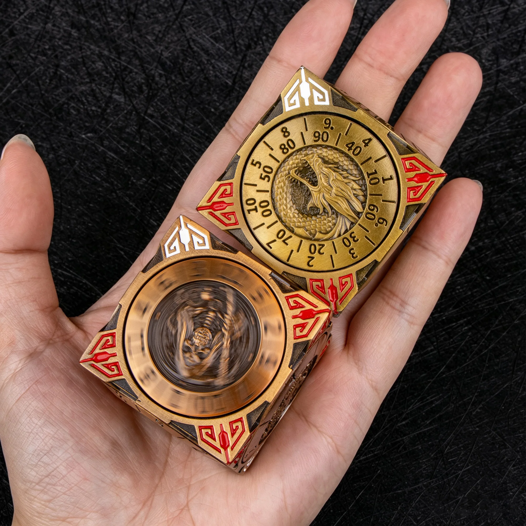 7-in-1 D&D Dice Spinner for Tabletop RPGs, Metal Roulette D&D Dice for Dungeons & Dragons