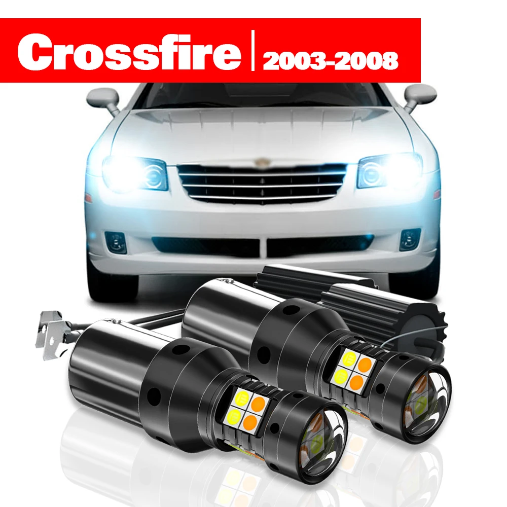 For Chrysler Crossfire 2003-2008 2pcs LED Dual Mode Turn Signal+Daytime Running Light DRL Accessories 2004 2005 2006 2007