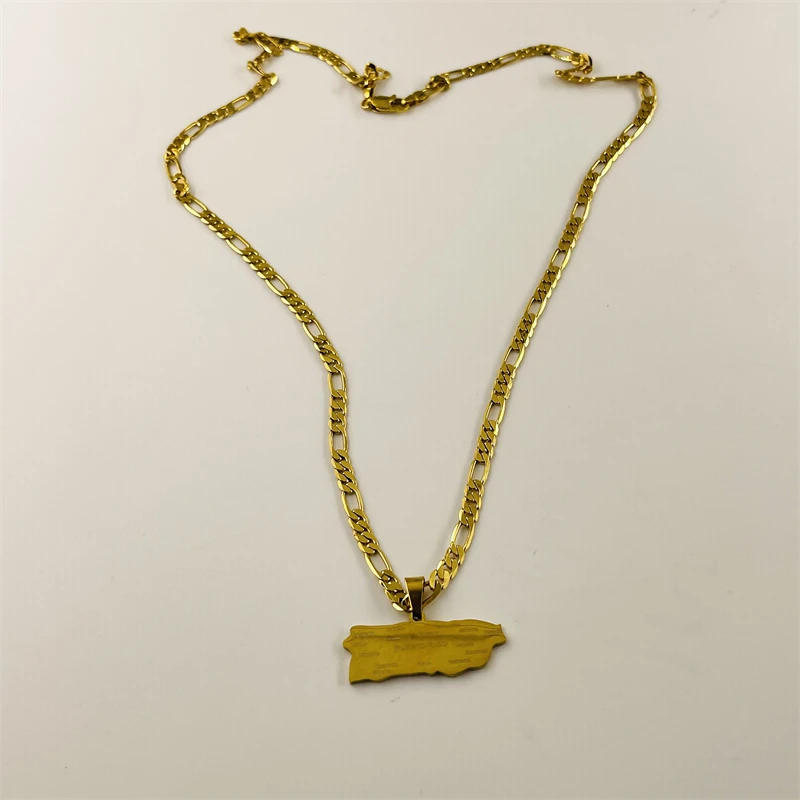 PUERTO RICO Puerto Rico Region Necklace City Name Carving Garo Chain Ethnic Sentiment Accessories