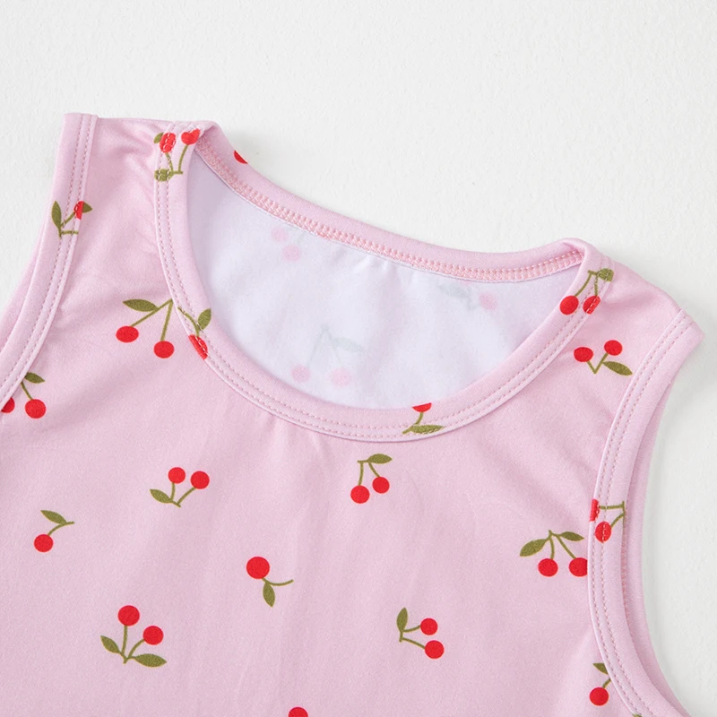 4-teiliges Set für Mädchen: Bequeme, vielseitige Weste für alle Jahreszeiten, süß bedrucktes Oberteil, lässiges ärmelloses T-Shirt für Kinder, Basic-Shirt – Detail 21