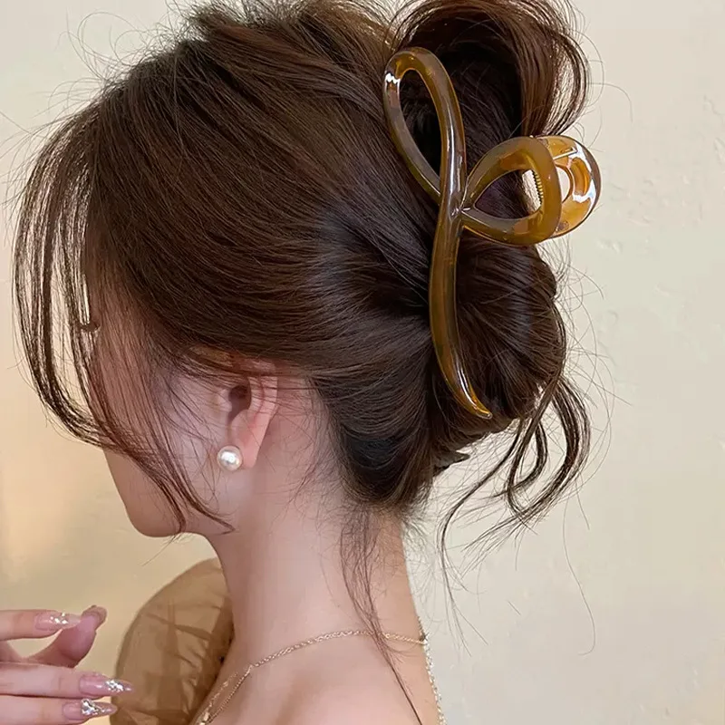 Pinza para el pelo con lazo de Color gelatina elegante para mujeres y niñas, adorno para el cabello dulce, diadema trasera, pinzas para el cabello, horquilla, accesorios para el cabello de moda