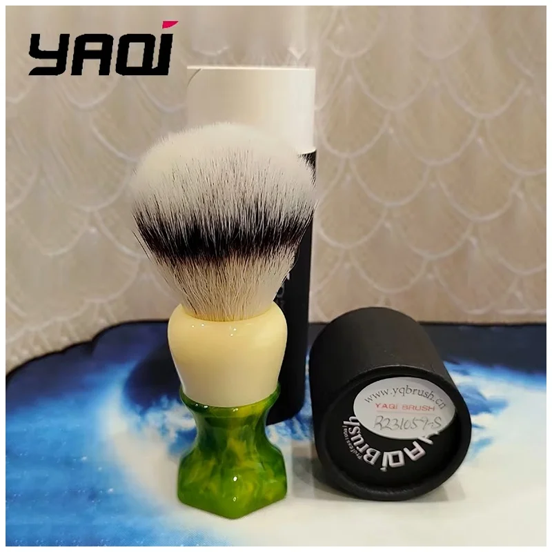 YAQI New Ever-hopeful Silver Cat's Whisker Synthetic Hair Mens Wet Shaving Brush Provide Comfortable Shaving For Male