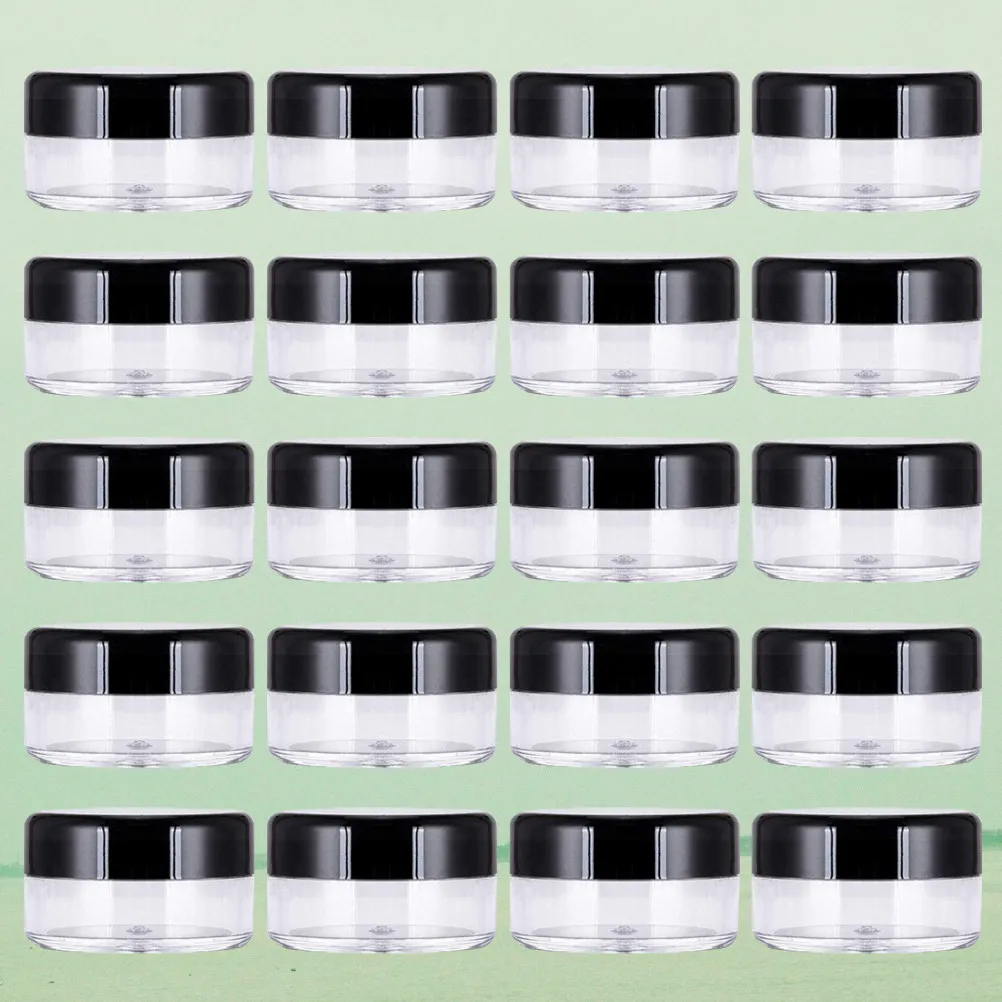 

60 шт. круглых пластиковых баночек-диспенсеров черного цвета для хранения кремов, жидкостей, образцов, лосьонов, для путешествий