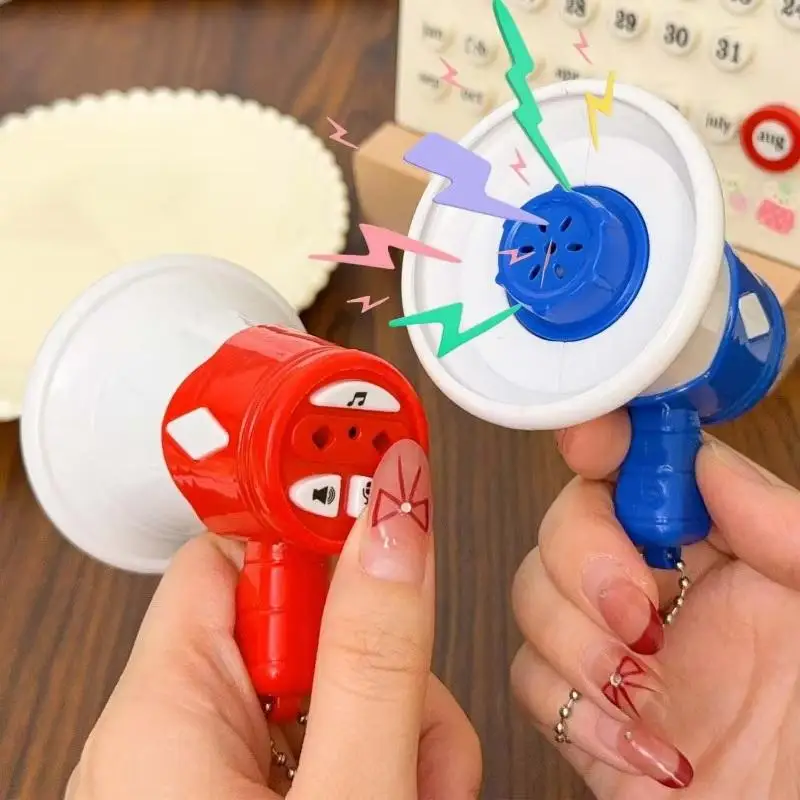New Recordable Mini Speaker Loudspeaker Handheld Toy With Key Chain Pendant Megaphone Decompression Hanging Ornament Keyrings