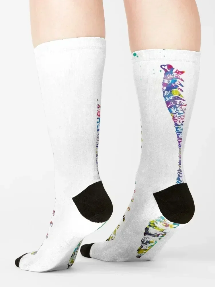 جوارب العمود الفقري البشرية هدايا عيد الميلاد المضادة للانزلاق لكرة القدم المألوف جوارب رجالية رائعة للنساء #4