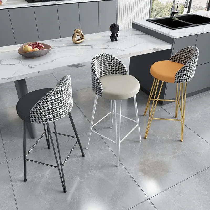 Internet celebrity light luxury ins bar chair home backrest bar chair Nordic high stoolfront bar stool fashionable high chair