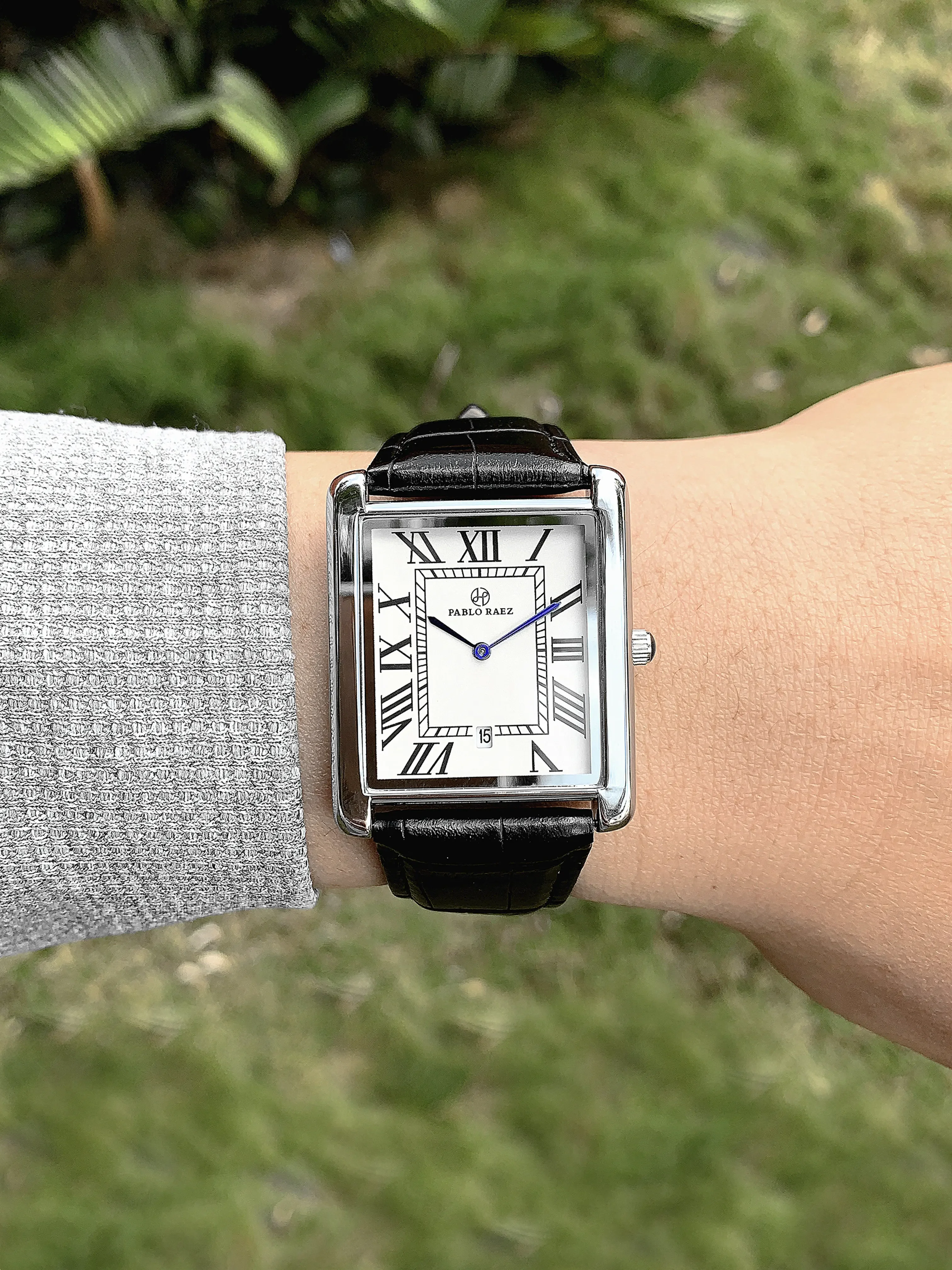 PABLO RAEZ Rectangle High Quality Casual Man Watch Blue Hands Date Black Leather Steel Luxury Original Style Women Wristwatches - Image 4
