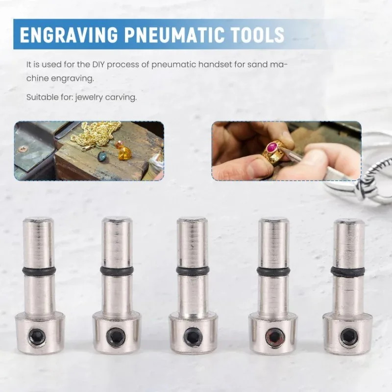 White and Black Quick Change Graver Chuck Handpiece Connector for Pneumatic Engraving Machine Jewelry Engraving Knife Handle