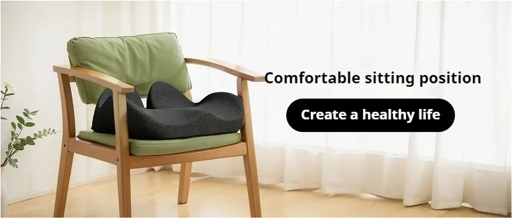Solvath Ergonomic Thickened Memory Foam Seat Cushion Heavy Duty Chair Pad Removable Cover Ideal for Office Chair Lower Back Supp