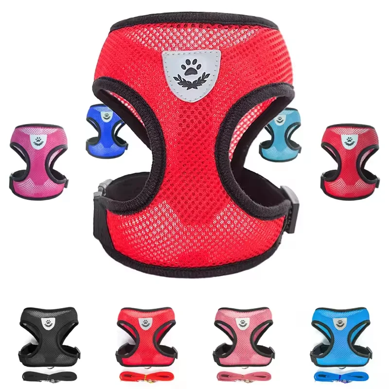 New Cat Harness Vest Walking Leash For Puppy Dog Collar Polyester Adjustable Mesh Dog Harness For Small Medium Pet Accessories