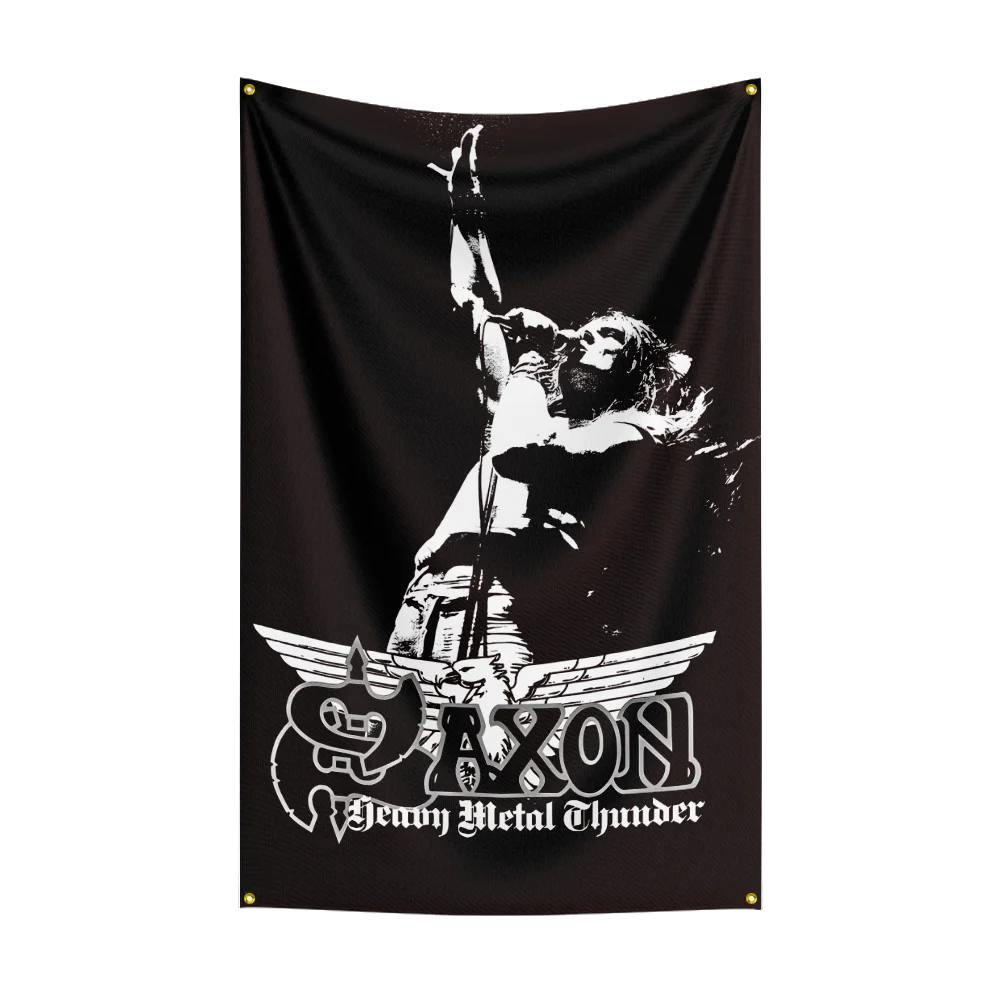 3x5 Ft S-Saxons Heavy Rock Band Flag Polyester Digital Printing Banner for Bedroom Wall Art Out Door Tapestry Decoration