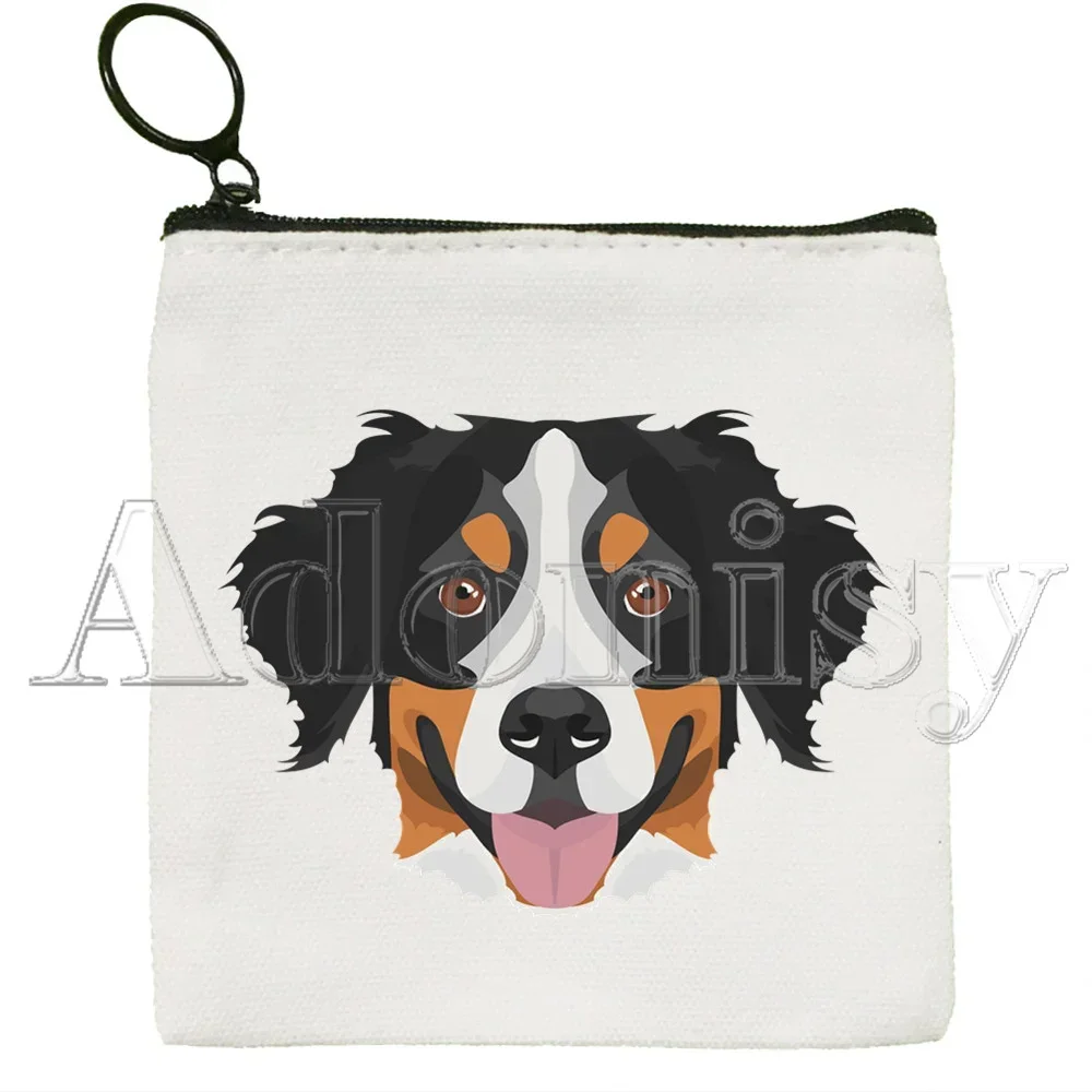 Bernese Mountain Dog Hand-painted Wallet Blank Canvas Pure White Cloth Bag Customized Hand-painted Small Coin Bag