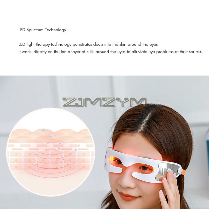 Eye Massager Vibration & Light Therap Massager with Elastic Band, Massager for Eye Strain, Improve Sleep, Reduce Dark Circles