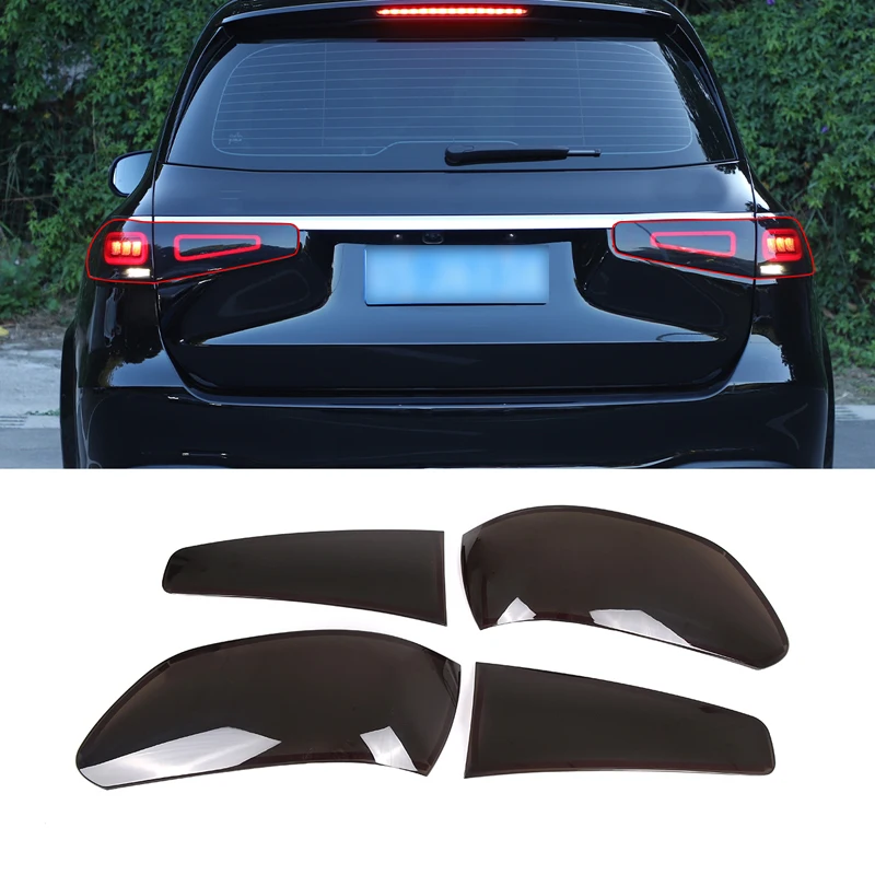 For Mercedes-Benz GLS 20-22 taillight black shell, rear taillight brake light shell, decorative shell sticker, ABS transparent g