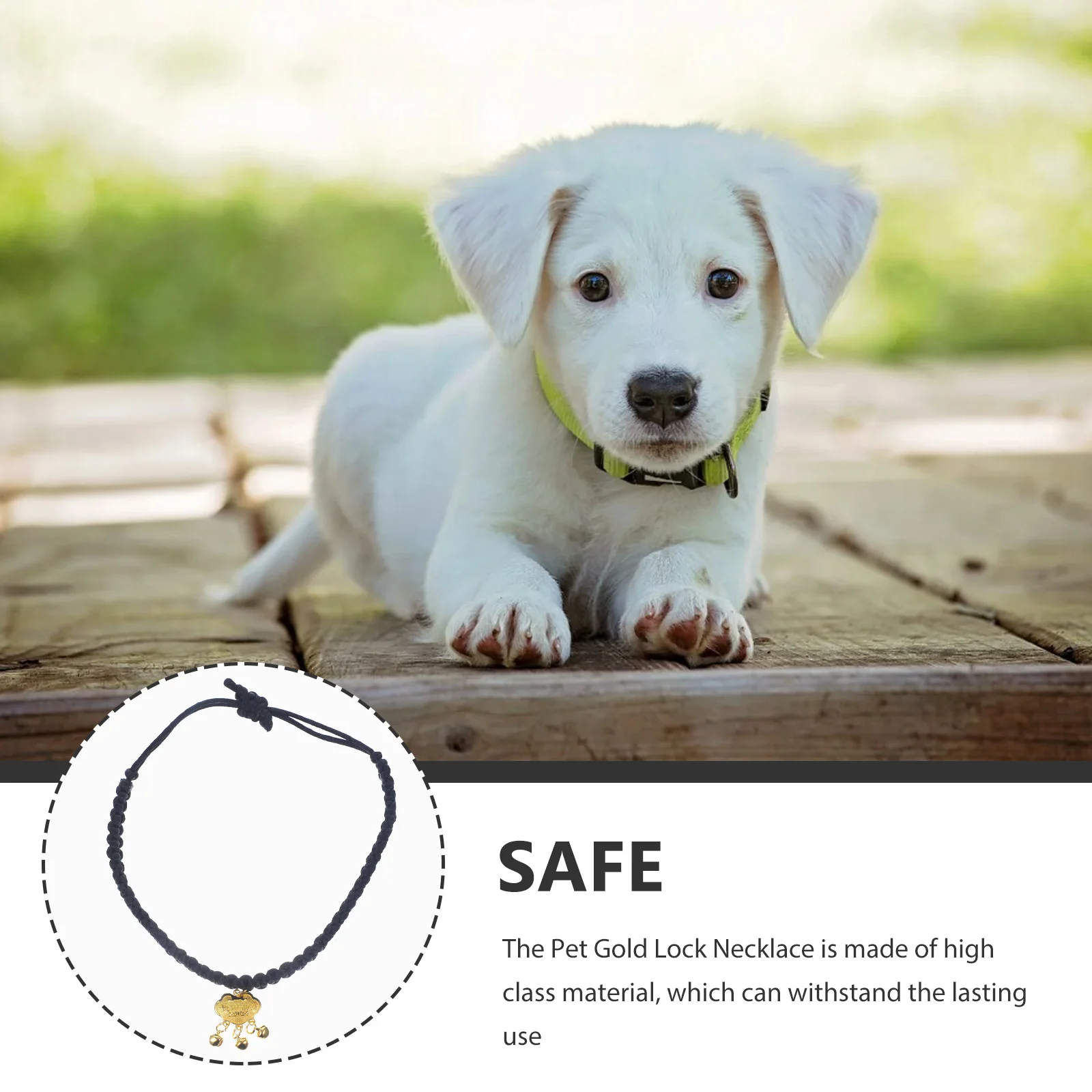 

Pet Necklace Kitten Toys Indoor Cats Puppy Goldendoodle Hanging Lock Brass Adjustable Dog Collar Bells Cat Supplies Crafted