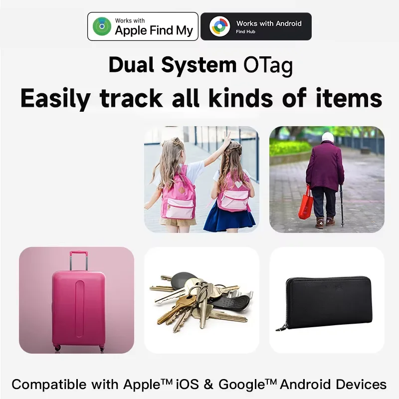 Bluetooth-трекер местоположения для Ios и Android — приложение Find My Device, двойная система, мини-поиск потерянных предметов, смарт-тег для ключей, кошелек для домашних животных