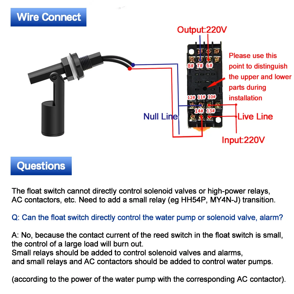 Free Shipping 5PCS ZPC8 100V 220V Liquid Float Water Level Sensor Side Mount Float Switch Safe