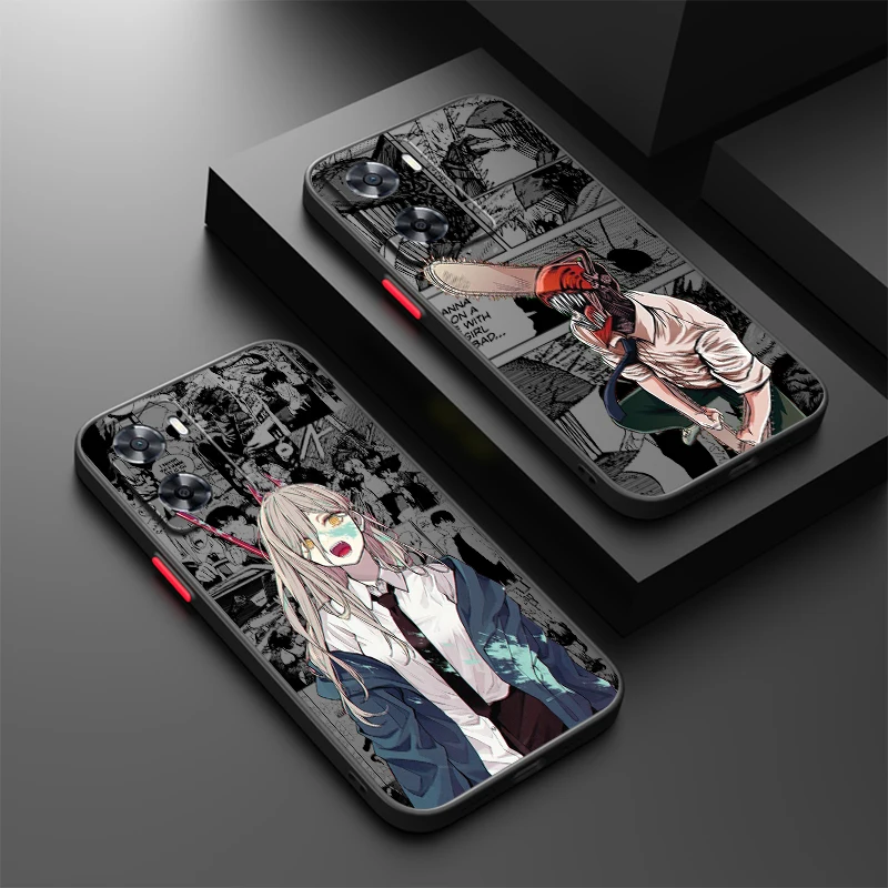 Anime Cool Art Chainsaw Man Frosted Translucent For OPPO X5 X3 A54S A5 A94 A16 A53S A57 A74 A72 A96 A98 A78 5G Cover Phone Case