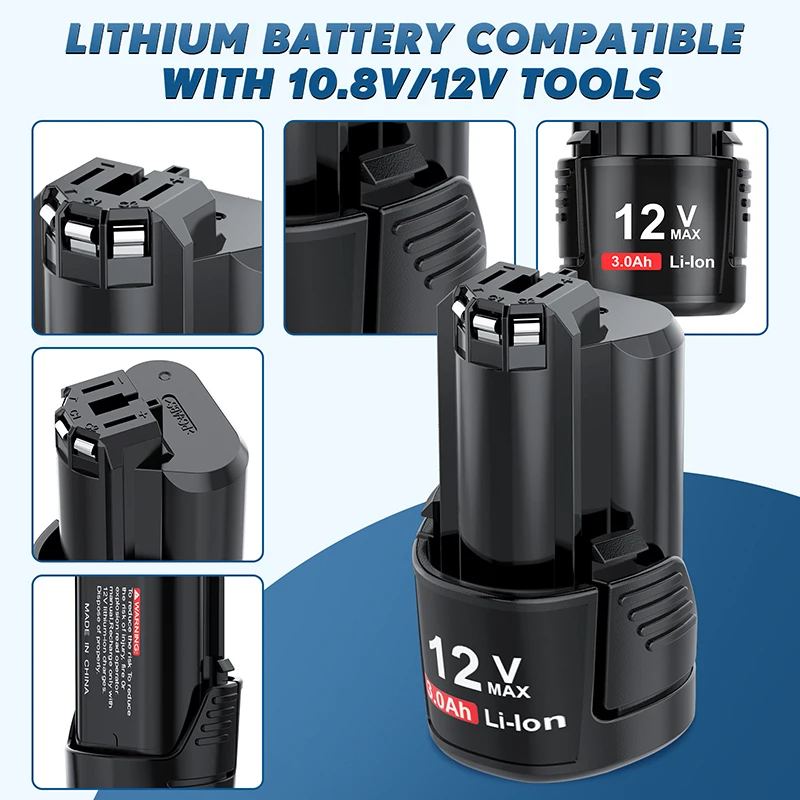 3000mAh For Bosch 12V Battery Li-ion Replacement Battery BAT412A BAT414 BAT411 BAT412 Cordless Power Tools for Bosch 12V charger