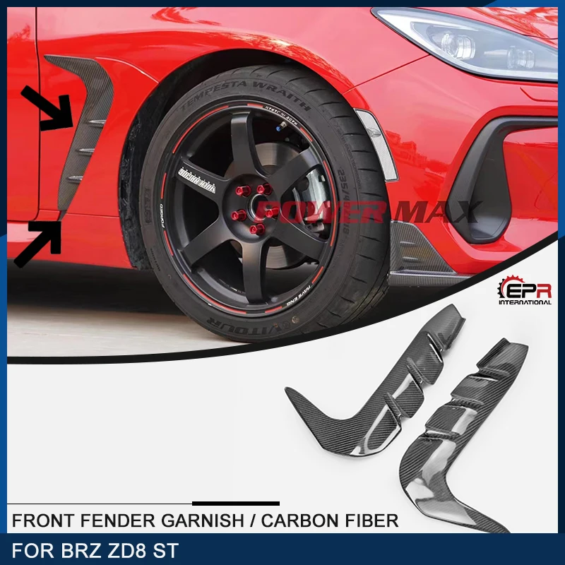 

For SUBARU ZD8 BRZ ST Type Front Fender Garnisht Carbon Fiber Black Glossy Finished Car Accessories Parts