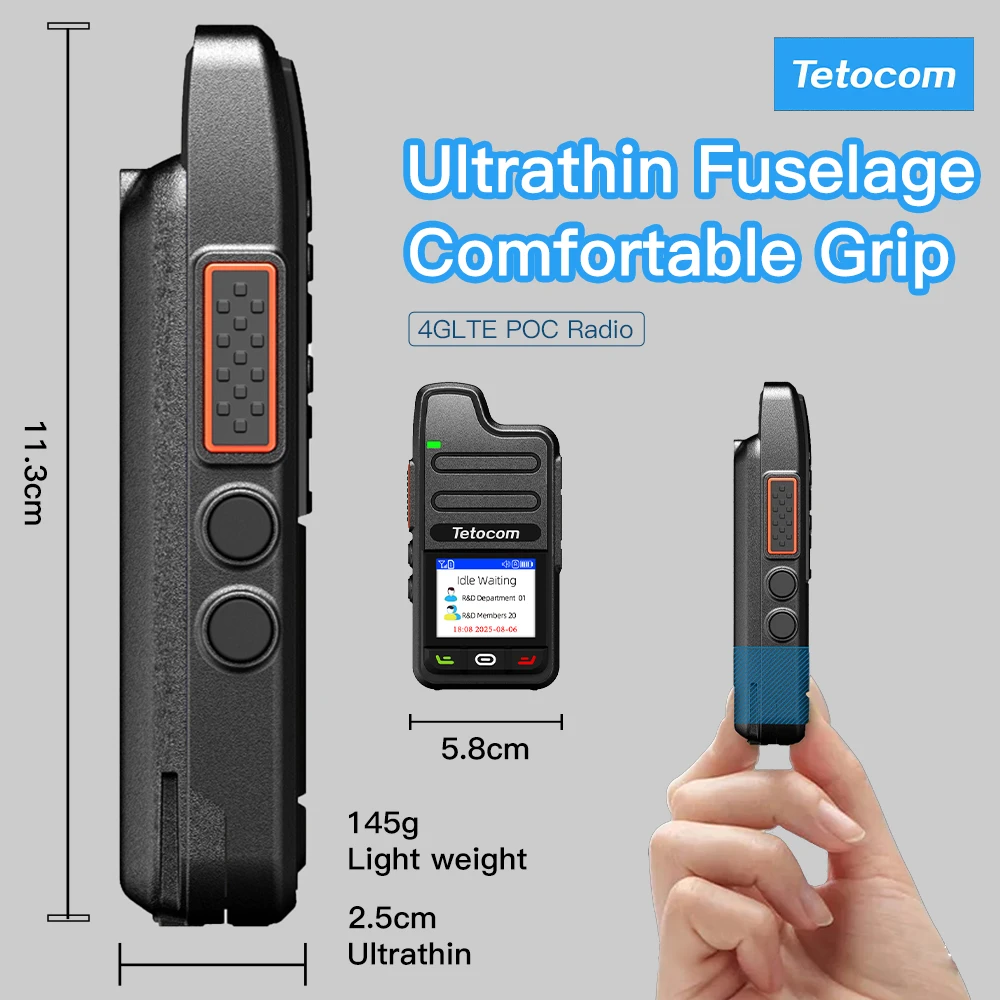 أجهزة اتصال لاسلكية Tetocom Global 4G مع بطاقة SIM تغطية إشارة أوروبية كاملة اتصال مستقر مناسب للفريق والخارجي #4