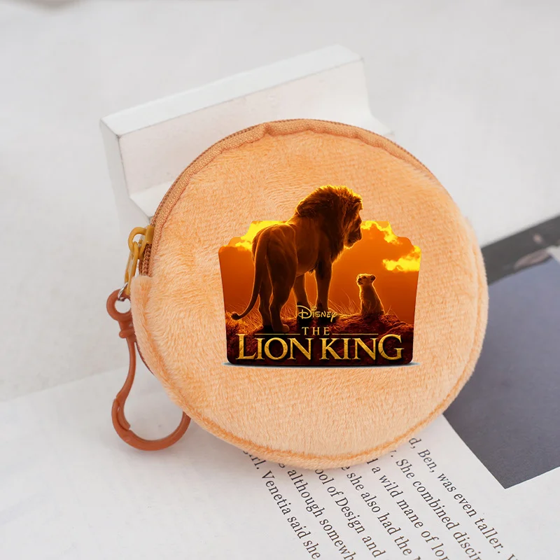 Mufasa Lion King Coin Purse Anime Key Ring Accessories Round Bag Cute Boys Portable Decoration Money Soft Storage Pouch Gifts