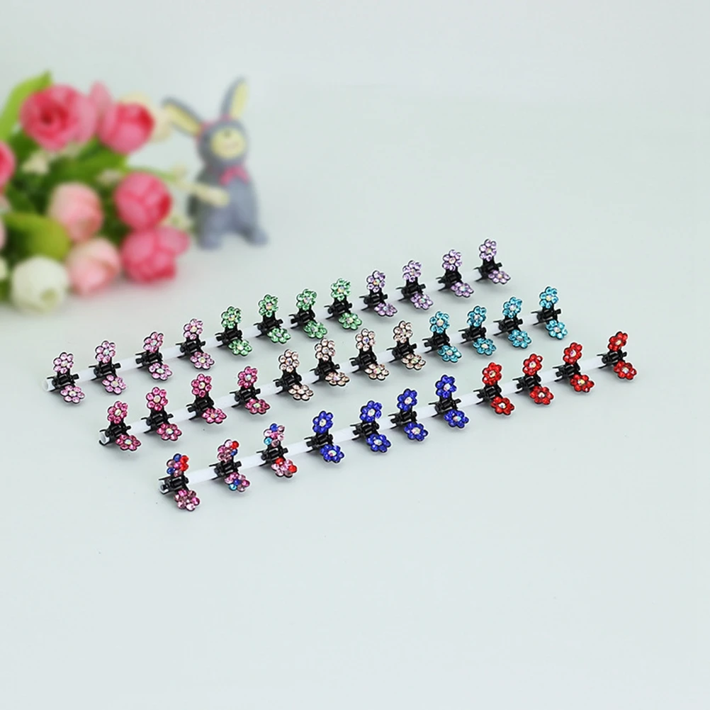 

120pcs Mini Hair Claw Colorful Flower Design Clips For Durable Jaw Pin Barrette Princess Party Wedding