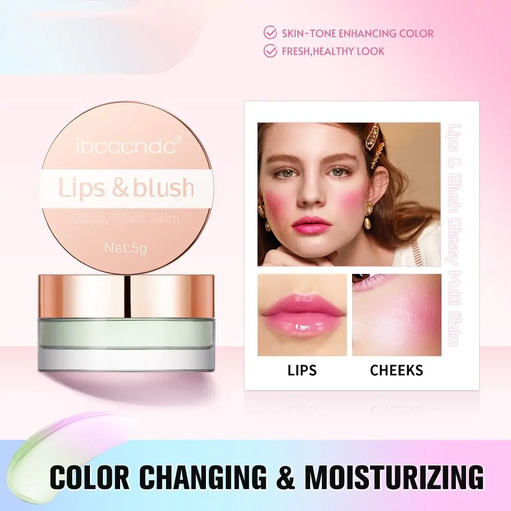 Lipgloss Transparante Kleur Veranderende Blush Temperatuur Verandering Hydraterende Gel Blusher Waterdicht Hydrateren Lippenbalsem Schoonheid