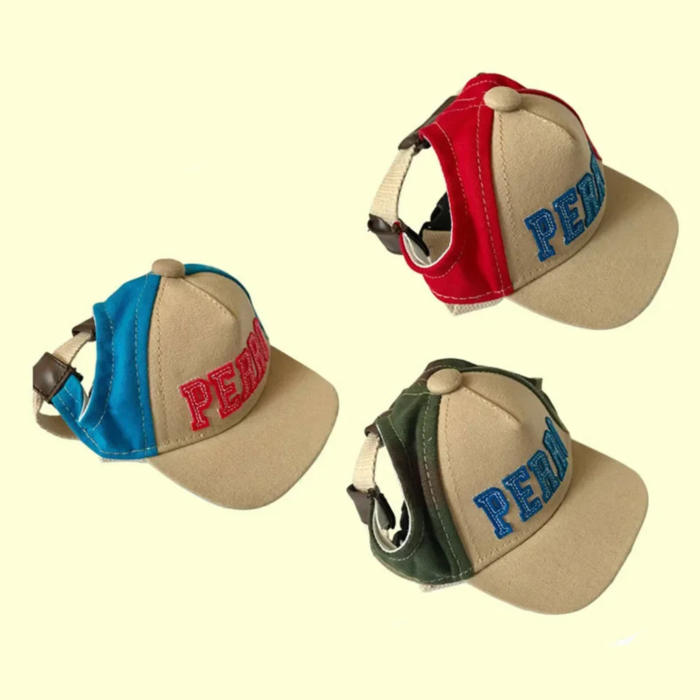 Casquette de sport avec lettre pour animaux de compagnie, chapeau de baseball, visière, extérieur, accessoires pour animaux de compagnie, bonnet de