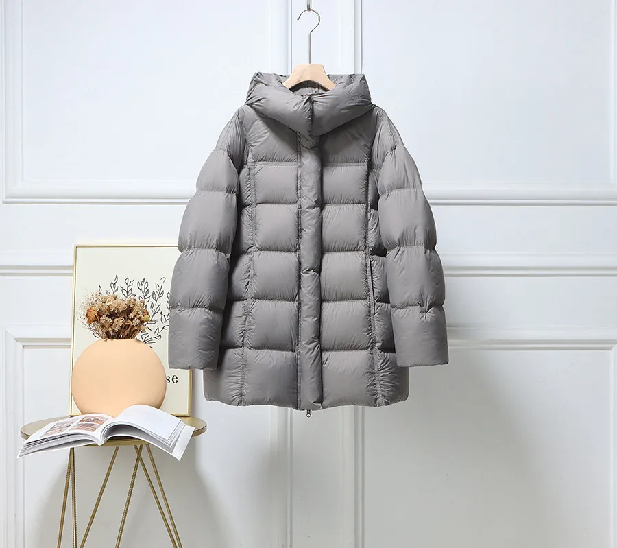 

Женская зимняя куртка-парка с 90% белым утиным пухом, со съемным капюшоном, новая коллекция 2026 года, утепленная, теплая, средней длины