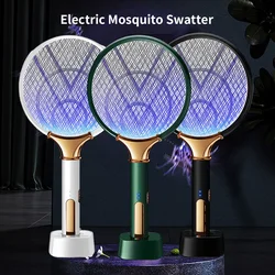 USB Rechargeable Electric Mosquito Net Racket Fly Bug Zapper Swatter Trap Lamp LED Mosquito Repellent Light For Baby Sleep