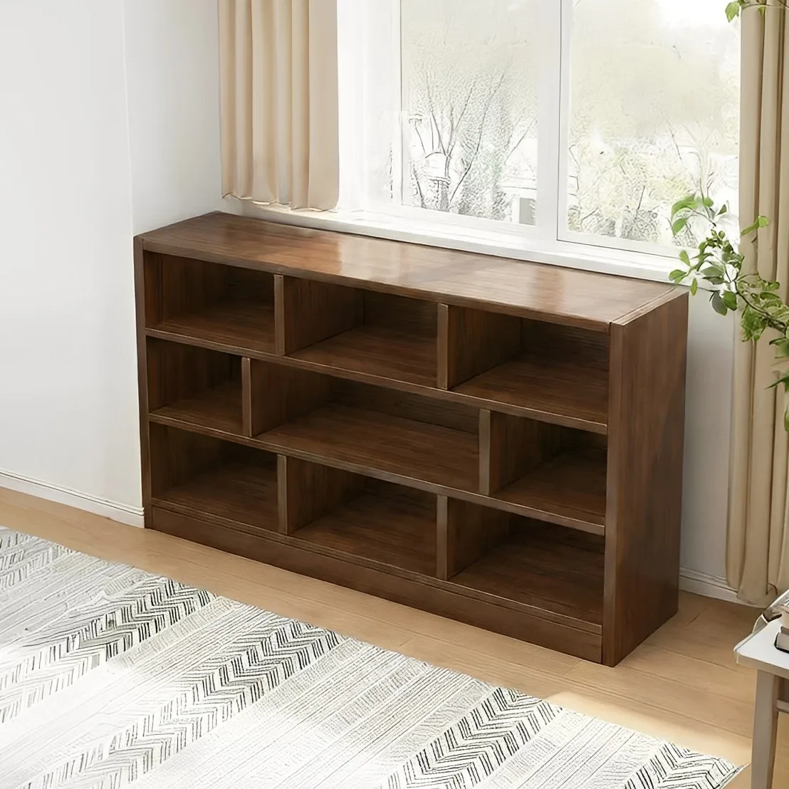 solid-wood-bookcase-lattice-cabinet-bedroom-log-wind-shelf-household-free-combination-locker-bedside-storage