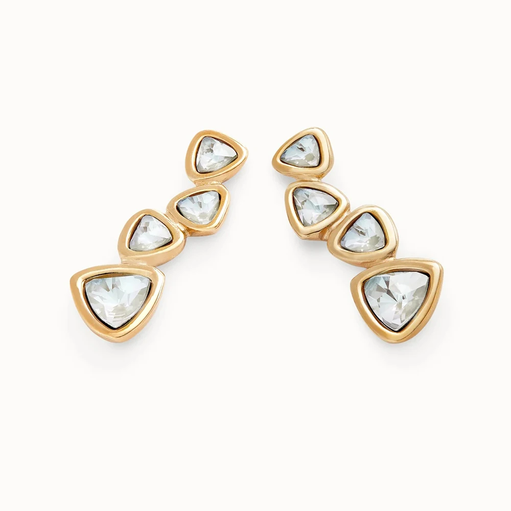 2026 Small niche design, eye-catching fashion, personalized fashion, multi triangle embellishment earrings