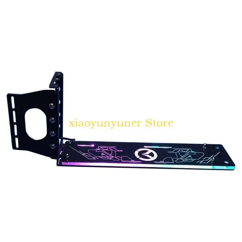 

P9JB Graphics Card Vertical Holder Computer PCIe 3.0 Vertically GPU Bracket kickstand base with LED 5V or 12V ARGB aura Sync