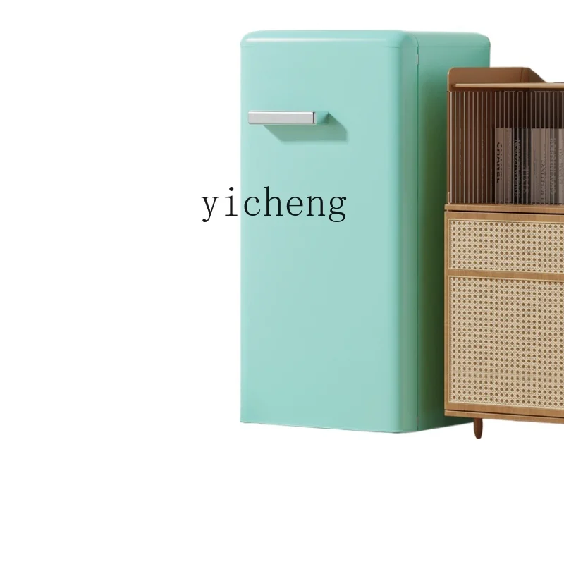 

ZC [First-Class Energy Efficiency] Refrigerator Light Green Retro Single Door Small Household Refrigeration Freezing