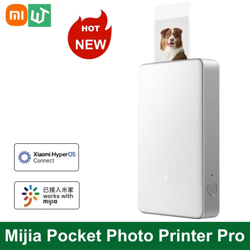 طابعة صور الجيب Xiaomi Mijia Pro 313 ديسيبل متوحد الخواص صبغ التسامي AR بلوتوث 5.2 طباعة تلقائية عالية الدقة مع تطبيق Mihome