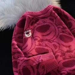 Animacja Disney peryferyjny sweter Lotso jesienno-zimowy koreański top w stylu leniwy modna dzianinowa koszula z dołem