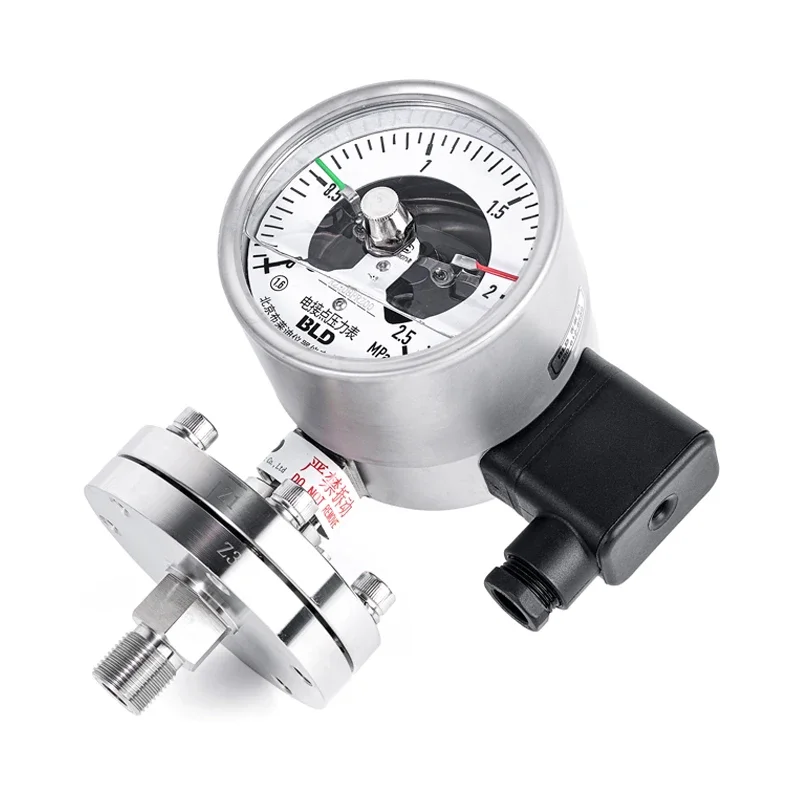 BLD Beijing Brady PYXHN-100 all stainless steel diaphragm shock resistant electric contact pressure gauge 24V filter press