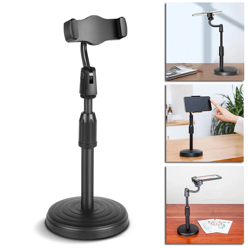 Portable Mobile Phone Holder Tripod Desktop Overhead Shooting Phone Stand Liftable Monopod for HUAWEI iPhone Samsung Universal