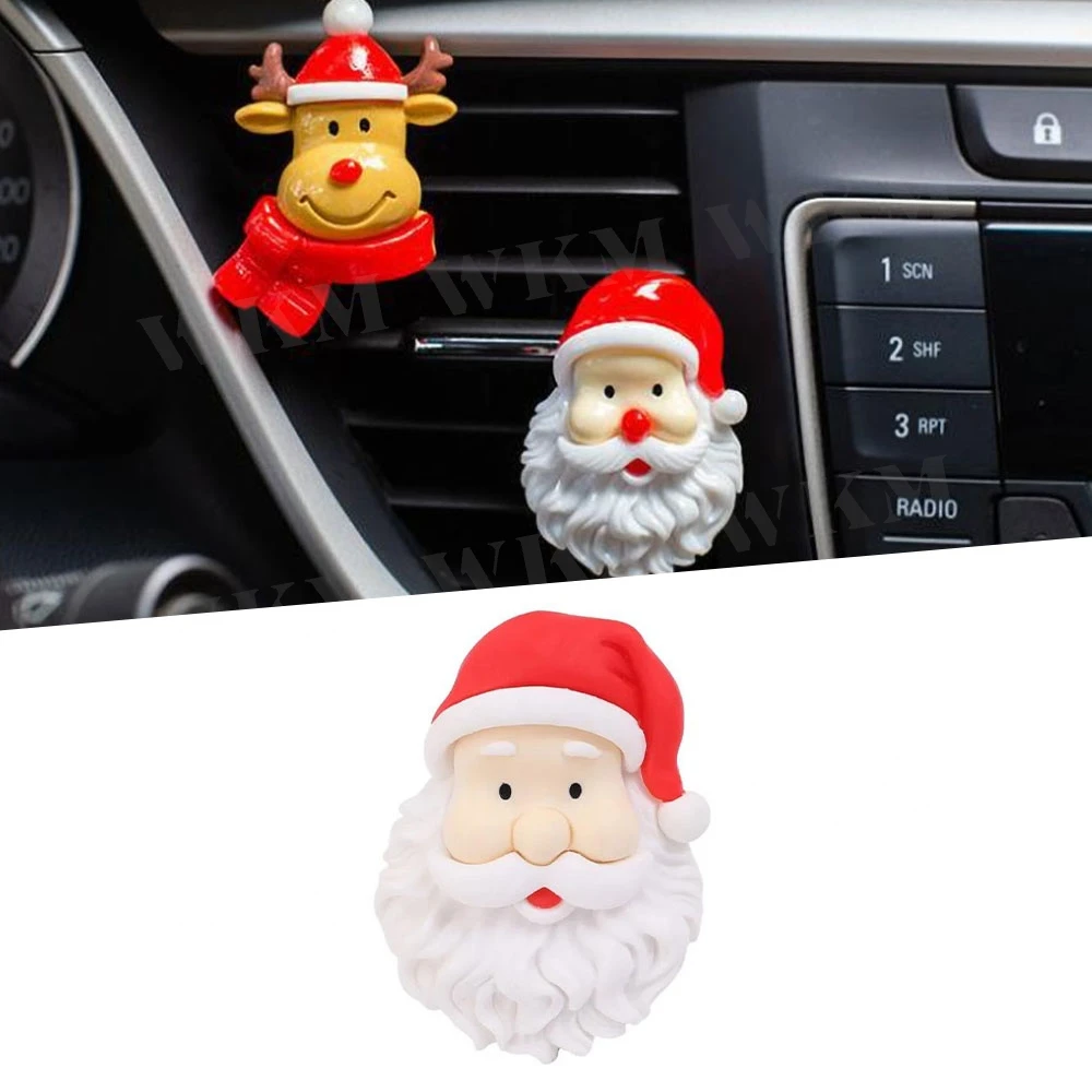 Santa Air Car Perfume Clip Air Vent Clip Auto Christmas Decoration Christmas Car Air Freshener Clip Christmas Tree Car Accessory