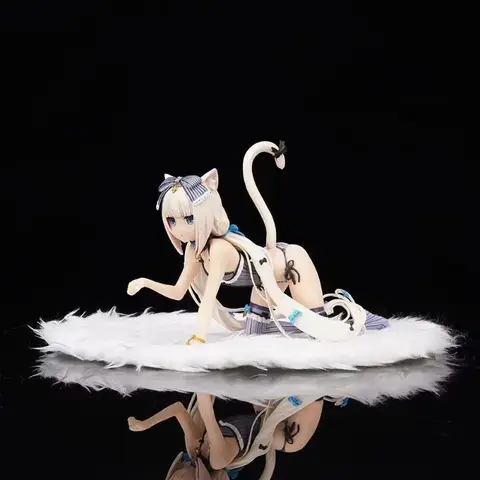 23 cm Kattflicka Paradise Native Knäböjande Vanilj och Liggande Choklad Anime PVC Actionfigur Leksakssamling Modell Skrivbordsprydnad 10 best sales neko bågfigur - №4
