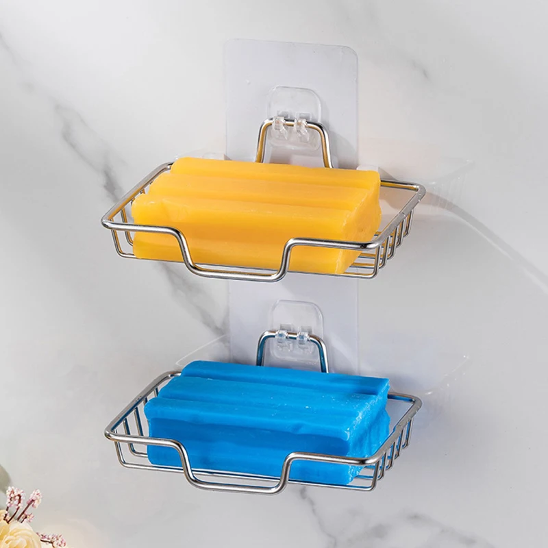 1 pz portasapone in acciaio inox a parete portasapone in spugna piatto accessori per il bagno ripiano autoadesivo