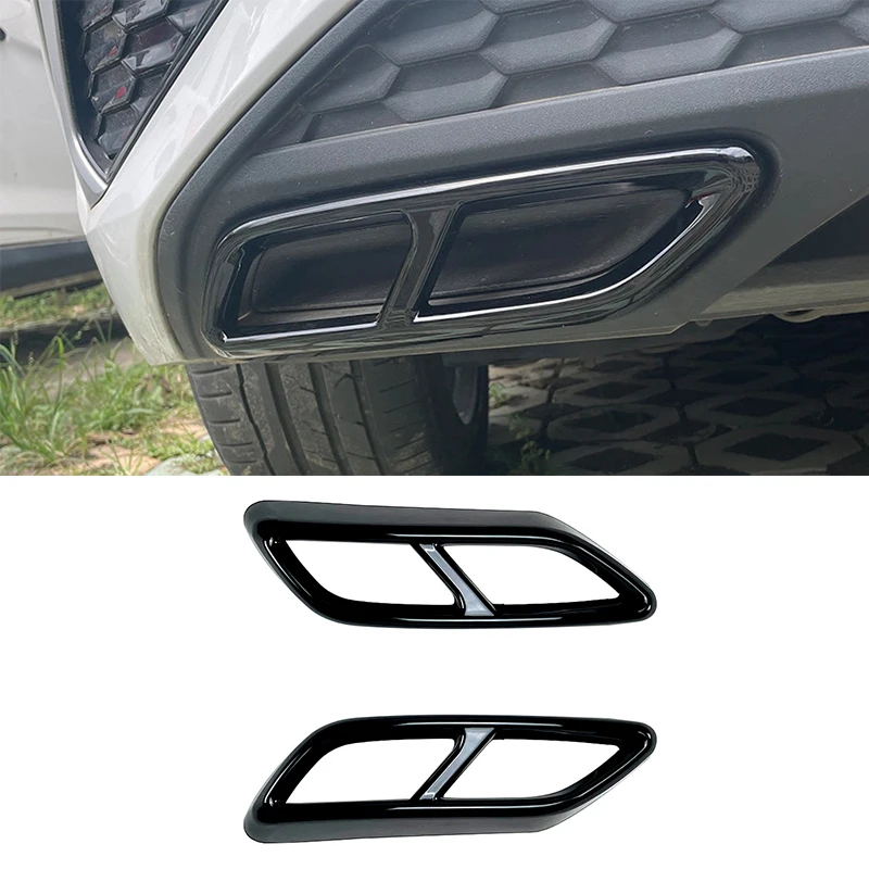 ABS Car Tail Pipe Throat Muffler Exhaust Pipe Tail Cover Trim Car Accessories For Audi A3 8Y S Line Sportback Sedan 2021-2023